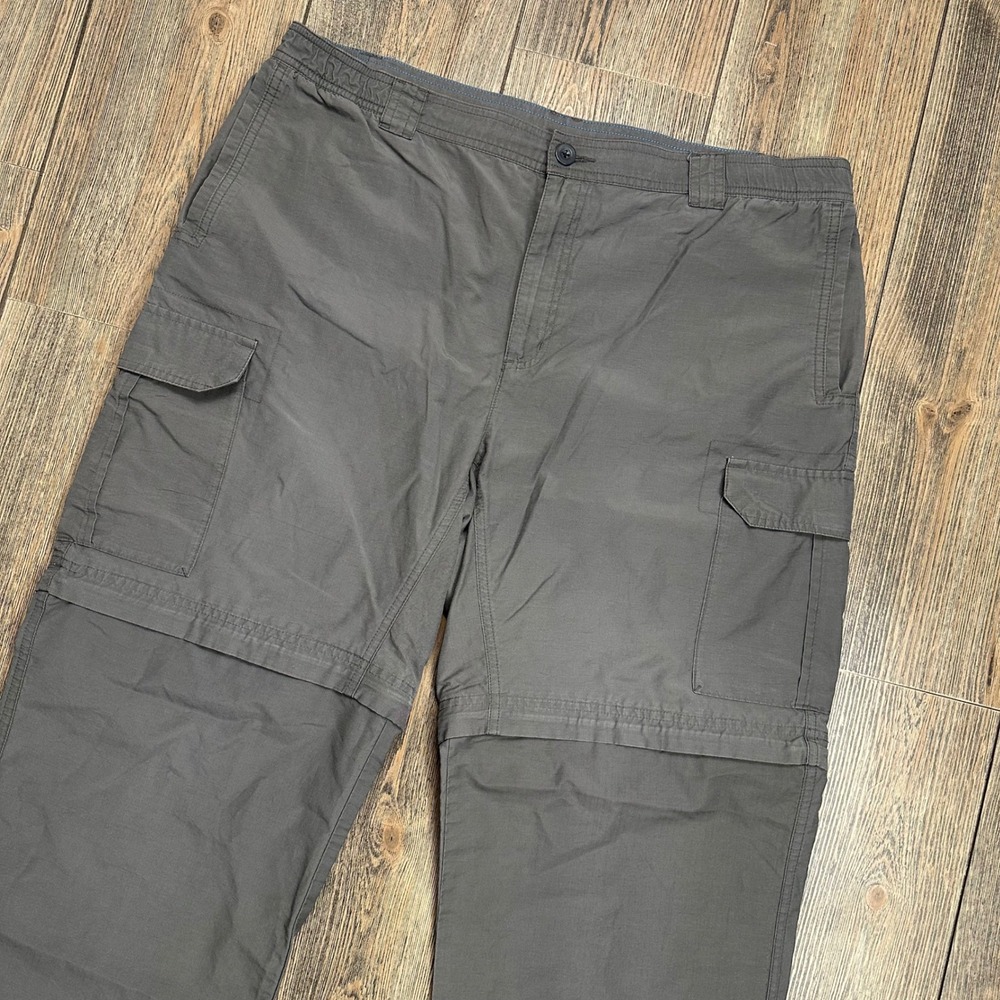 Columbia Convertible Cargo Hiking Pants Mens Gray Zip Off Ripstop Large 32"